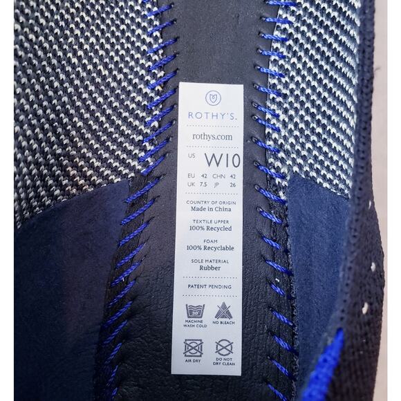 ROTHY'S The Point Midnight Sparkle Slip On Shoes Flats Blue Women's Size 10 - Picture 2 of 14